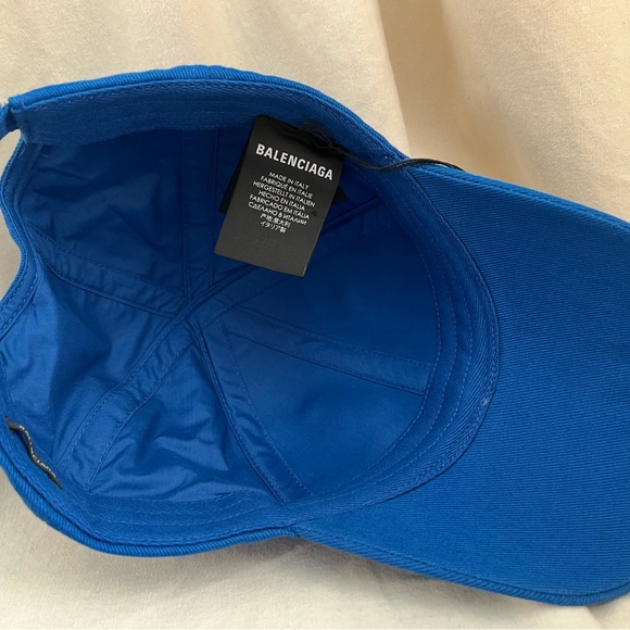 Balenciaga BB Logo Hat - Blue, Sz L BNWT - Picture 5 of 11